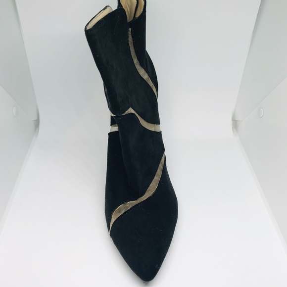 Black suede Mireille booties, size 9M - Picture 4 of 7